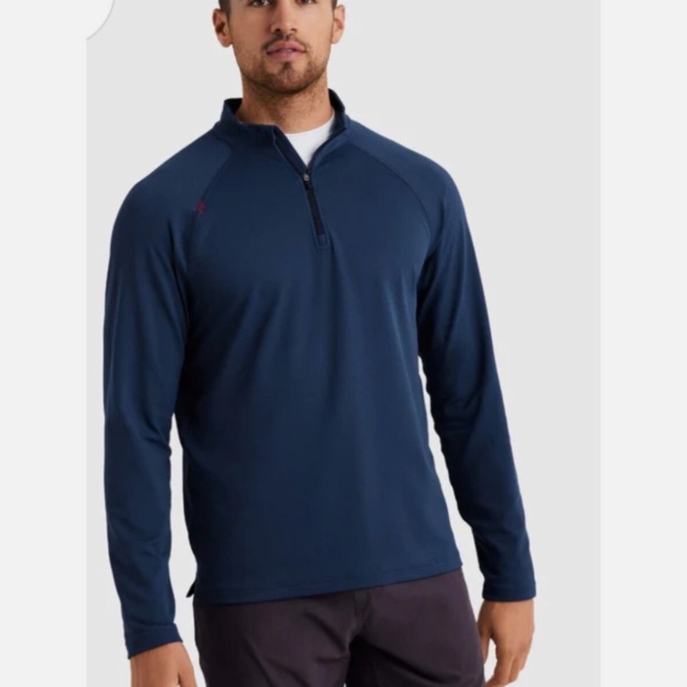 Rhone Retro Session 1/4 Zip Blue Pullover Size Large Gorpcore Golf Sports